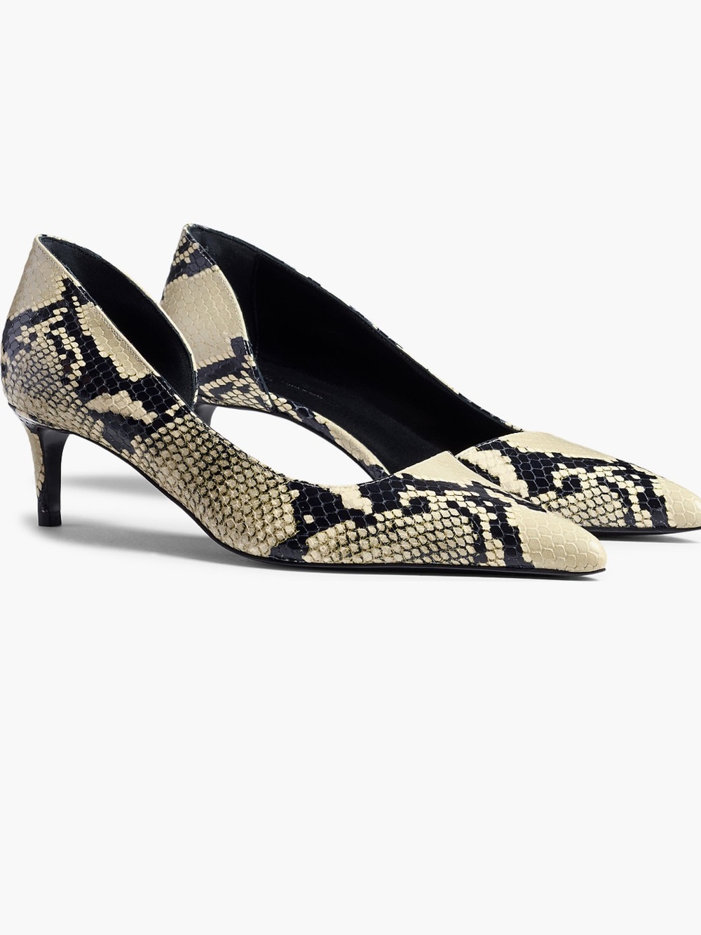 KHAITE Jett Snakeskin Embossed
Pointed Toe Half d'Orsay Pump NEW